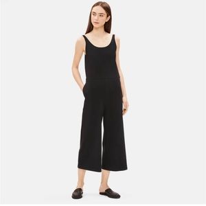 Eileen Fisher Black Cropped Jersey Camisole Jumpsuit (XL)